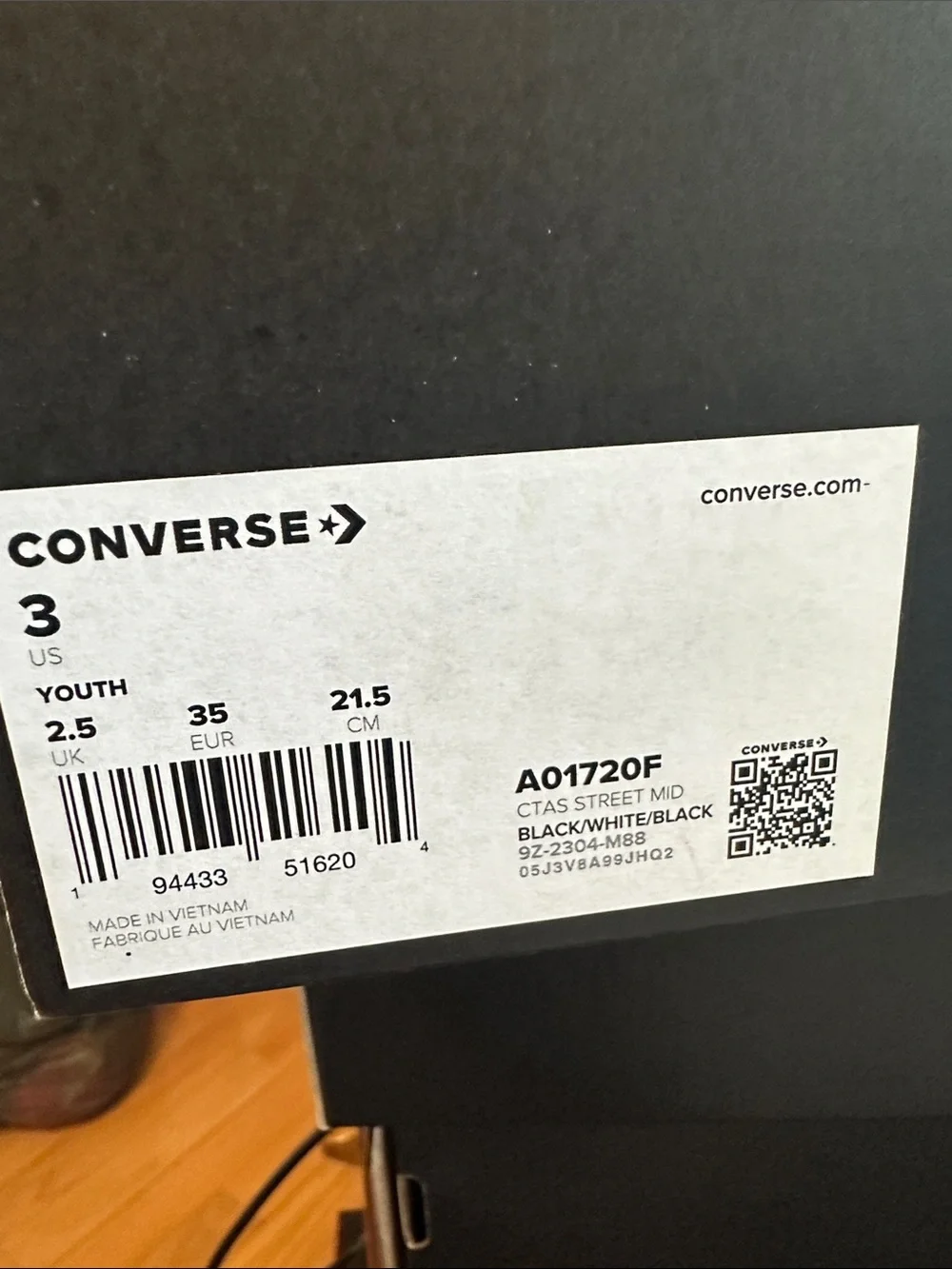 Kids Converse Classic Black Sneakers